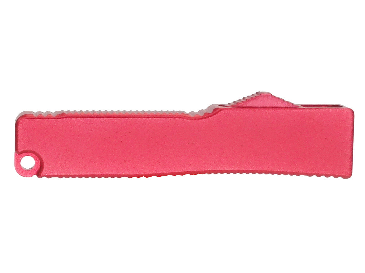 Mini cuchillo automático de 8 cm, hoja roja de 5 cm