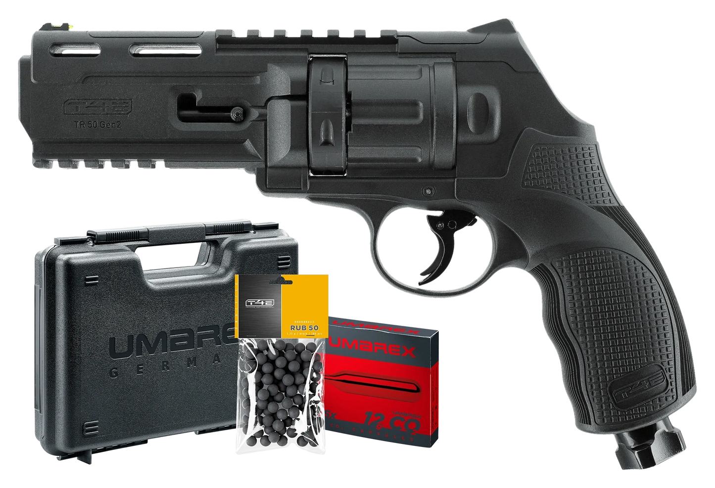 PAQUETE LISTO PARA DISPARAR T4E TR50 GEN.2 CAL 50 - 7.5 J (100 BOLAS, 5 CO2, ESTUCHE)