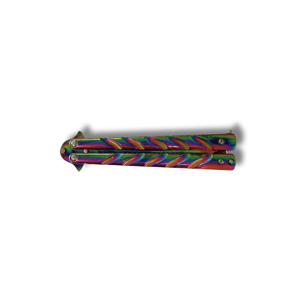 Navaja mariposa anodizada de 10 cm de hoja.