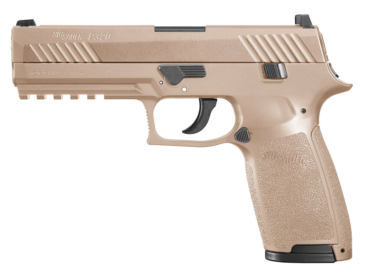 Pistola Sig Sauer P320 de 4,5 mm con retroceso metálico FDE 2,8 J +2 cargadores