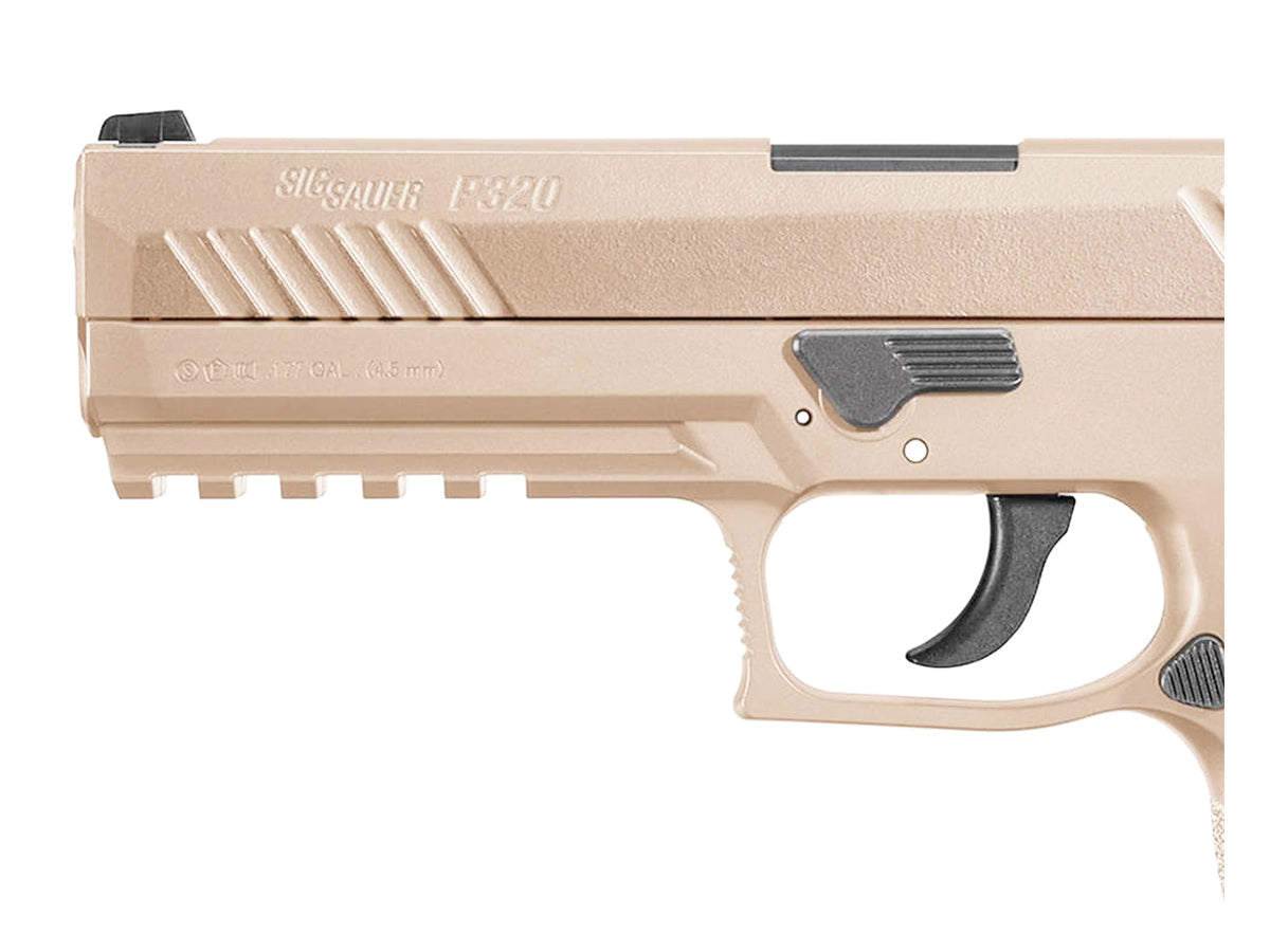 Pistola Sig Sauer P320 de 4,5 mm con retroceso metálico FDE 2,8 J +2 cargadores