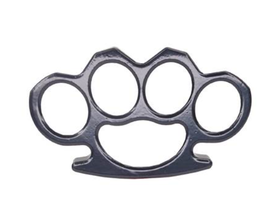 Poing américain Metal Noir 150gr avec étui ceinture nylon