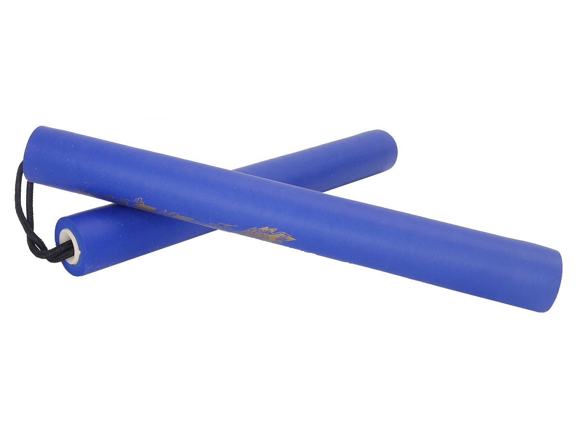 Nunchaku de espuma azul de 29 cm de diámetro y 3,1 cm de cuerda de 13 cm.