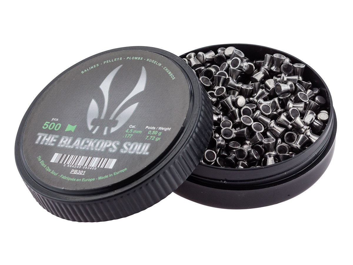 Perdigones planos BLACKOPS de 4,5 mm (0,177 pulgadas) (x500)