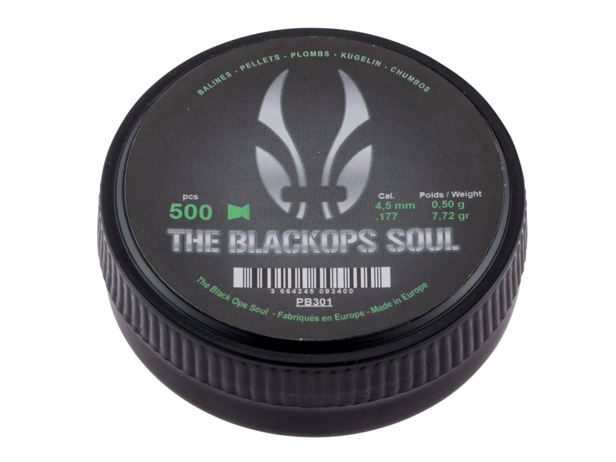 Perdigones planos BLACKOPS de 4,5 mm (0,177 pulgadas) (x500)