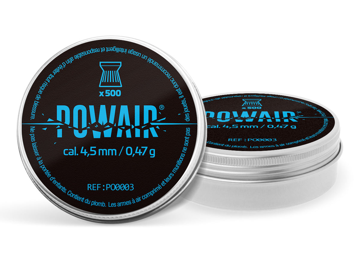 Perdigones Powair Flat Shot de 4,5 mm y 0,47 g (500 unidades)