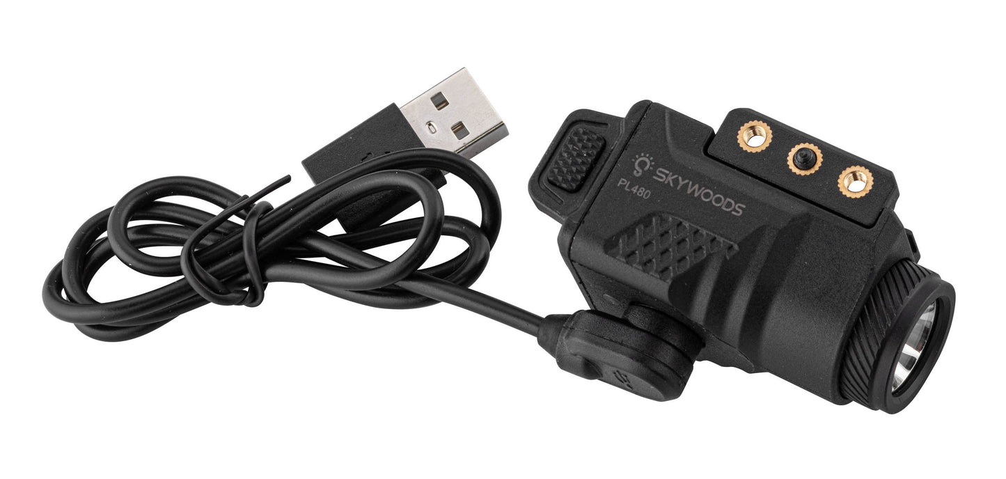 Linterna táctica Skywoods Hurricane de 480 lúmenes, IPX3, USB, magnética