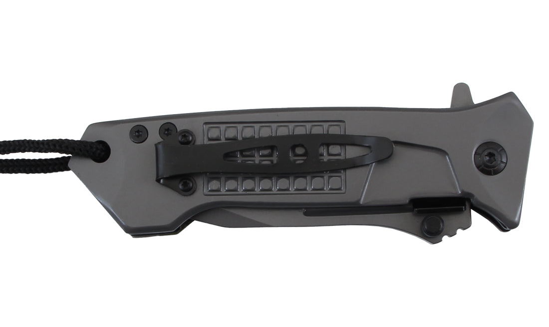 Navaja plegable Stinger Bora ST1 de 8,8 cm con cordón y clip