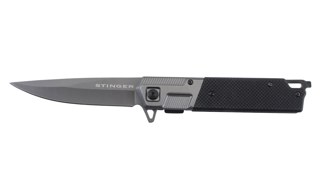 Navaja plegable Stinger Bora ST6 de 9,7 cm con clip y rompecristales