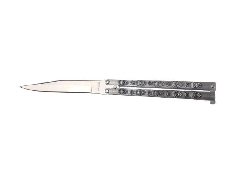 Navaja mariposa calada gris, hoja de 7 cm