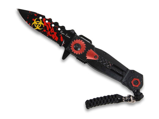 Navaja plegable Zombies Rojo Sangre/Negro, hoja de 8 cm