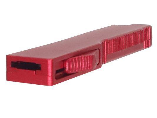 Mini cuchillo automático de 8 cm, hoja roja de 5 cm