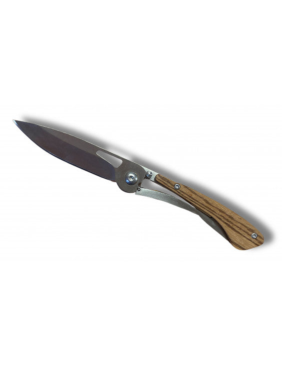 Navaja plegable extraplana de 7 cm con mango de madera