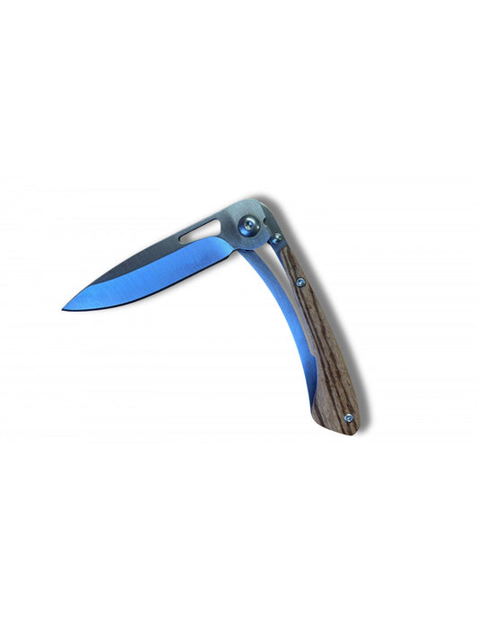 Navaja plegable extraplana de 7 cm con mango de madera