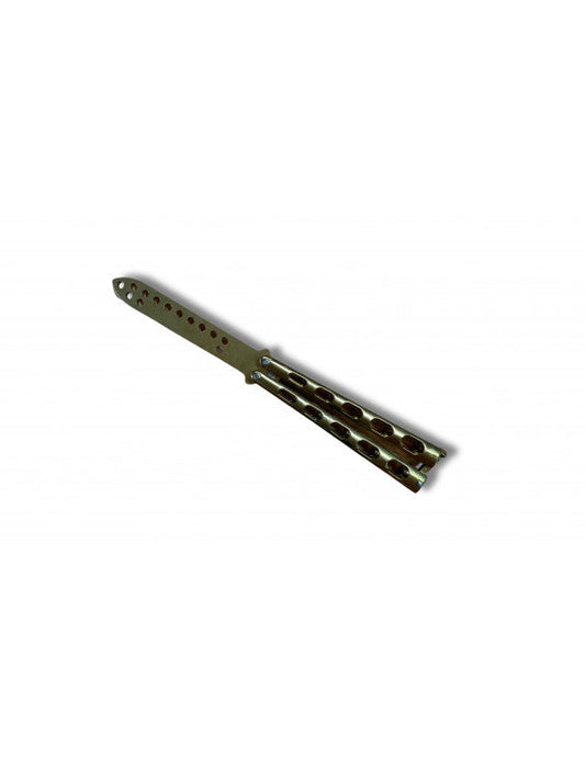 Cuchillo de entrenamiento mariposa hoja dorada 10cm