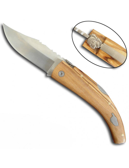 Navaja plegable de madera corsa con hoja de 8 cm