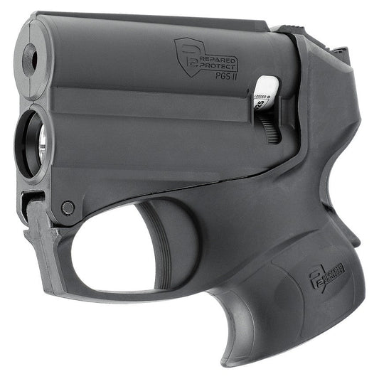 Kit de pistola P2P PGS II negra, lámpara de 200 lúmenes y gas pimienta de 11 ml