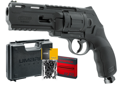 PAQUETE LISTO PARA DISPARAR T4E TR50 GEN.2 CAL 50 - 7.5 J (100 BOLAS, 5 CO2, ESTUCHE)
