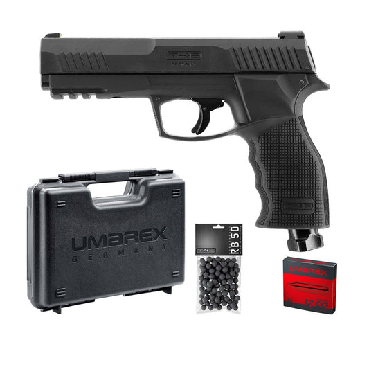 PAQUETE LISTO PARA DISPARAR T4E TP50 GEN.2 CAL 50 - 13 J (100 BOLAS, 5 CO2, ESTUCHE)
