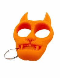 Llavero con cabeza de gato naranja