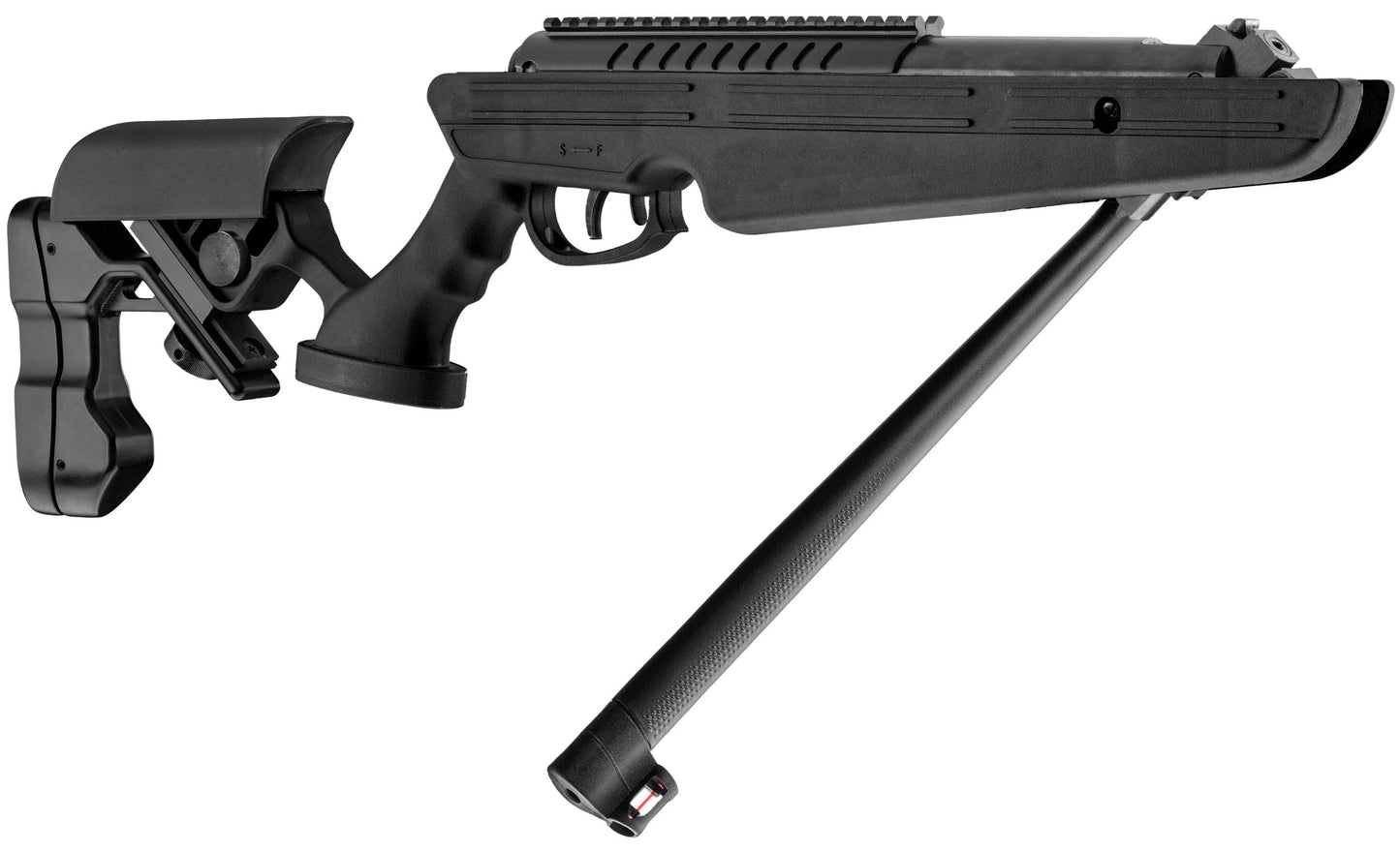 Fusil BLACKOPS Quantico V2 de 4,5 mm (0,177), calibre 19,9 J, color negro, con mira telescópica 4x32