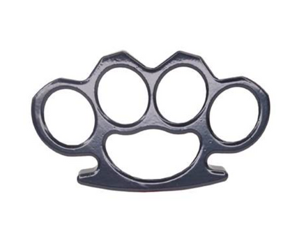 Poing américain Metal Noir 150gr avec étui ceinture nylon