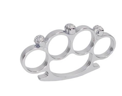 Poing américain Métal 3 Crânes Chromé