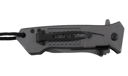 Navaja plegable Stinger Bora ST1 de 8,8 cm con cordón y clip