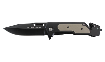 Navaja plegable Stinger Bora ST2 de 9,7 cm con cortador/clip para cinturón