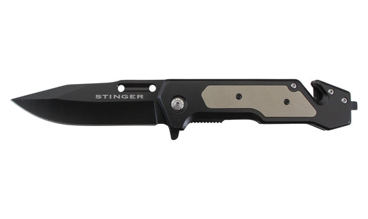 Navaja plegable Stinger Bora ST2 de 9,7 cm con cortador/clip para cinturón