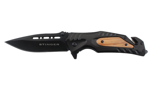 Navaja plegable Stinger Bora ST3 de 9,7 cm con cortador/clip para cinturón